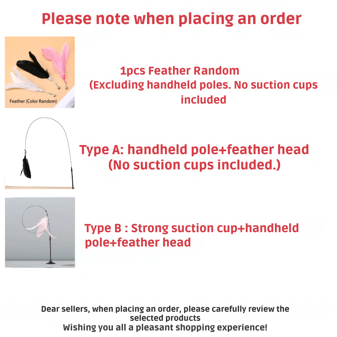 Interactive Suction Cup Cat Feather Toy