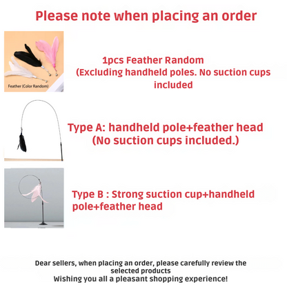 Interactive Suction Cup Cat Feather Toy