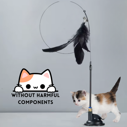 Interactive Suction Cup Cat Feather Toy